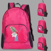 backpack women travel foldable portable daypack bag men mountaineering backpacks blue letter print ultralight hiking schoolbag