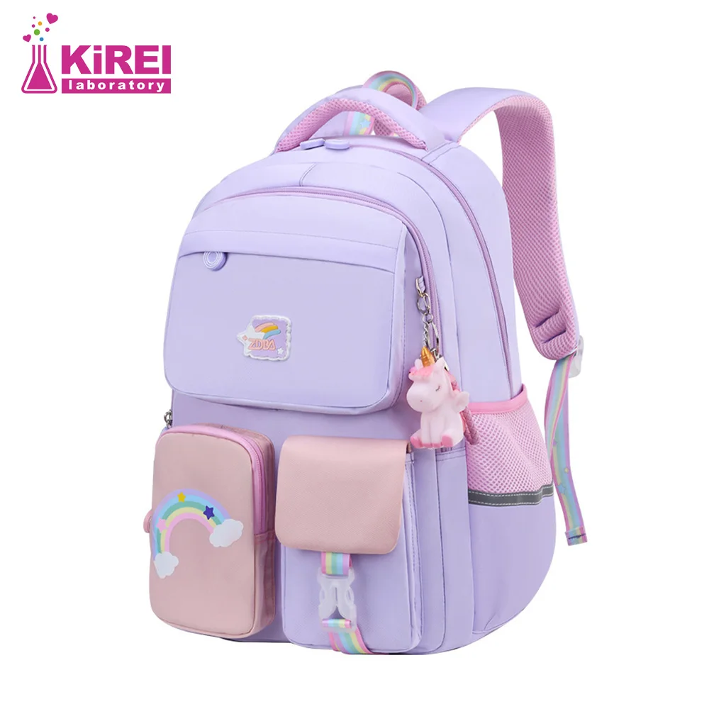 

Rainbow Shoulder Strap Back To School Bag Children Waterproof Backpack Going Out Large Travel Bag For Girls Christmas Gift