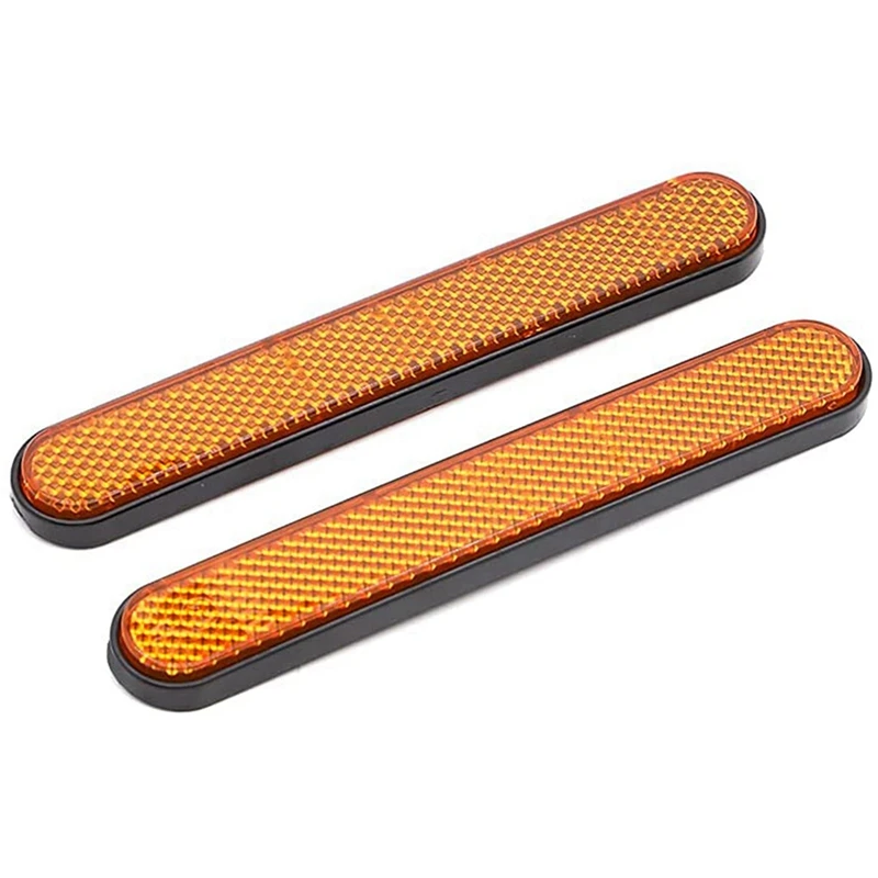 

2X Motorcycle Front Fork Reflector Sticker Lower Legs Slider Safety Warning For Softail Sportster 883 1200 Yellow
