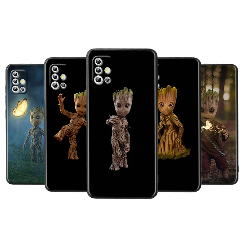 

Marvel Baby Groot For Samsung Galaxy A52S A72 A71 A52 A51 A12 A32 A21S 4G 5G Funda Soft Black Phone Case Capa Coque Cover Shell