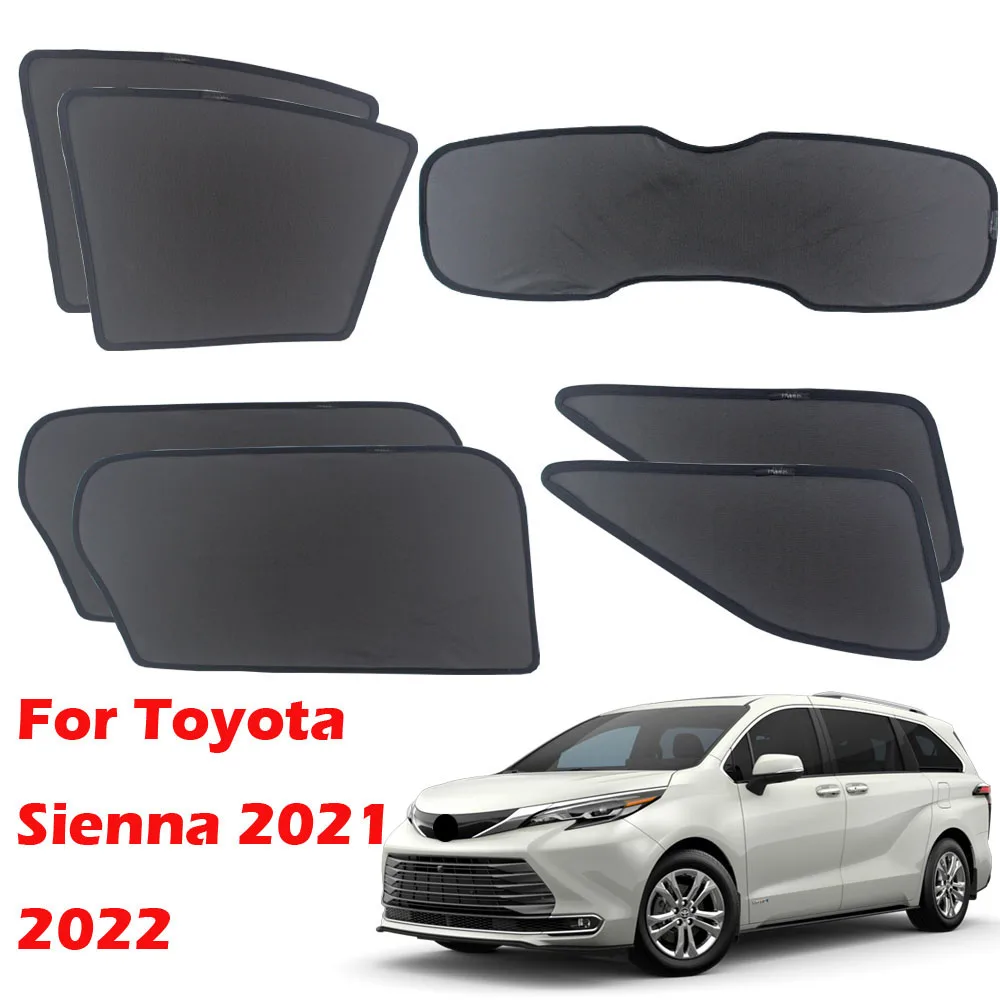 

Car Magnetic Window Sunshade Mesh Curtain UV Heat Insulation For Toyota Sienna 2021 2022 Accessories