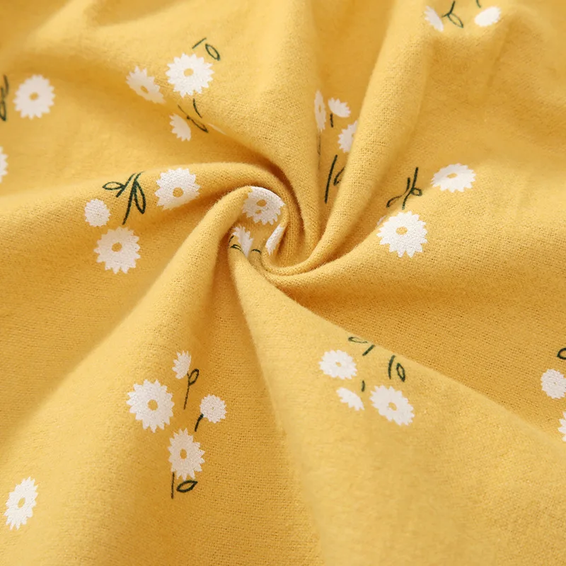Princess skirt girls autumn new yellow daisy children's skirt pastoral style autumn long-sleeved baby skirt