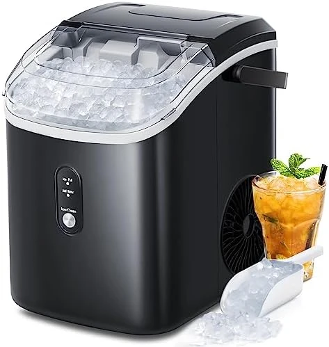 

Nugget Ice Maker Countertop, Portable Ice Maker Machine with Self-Cleaning Function,35lbs/24H,One-Click Operation,Pellet Ice Mak