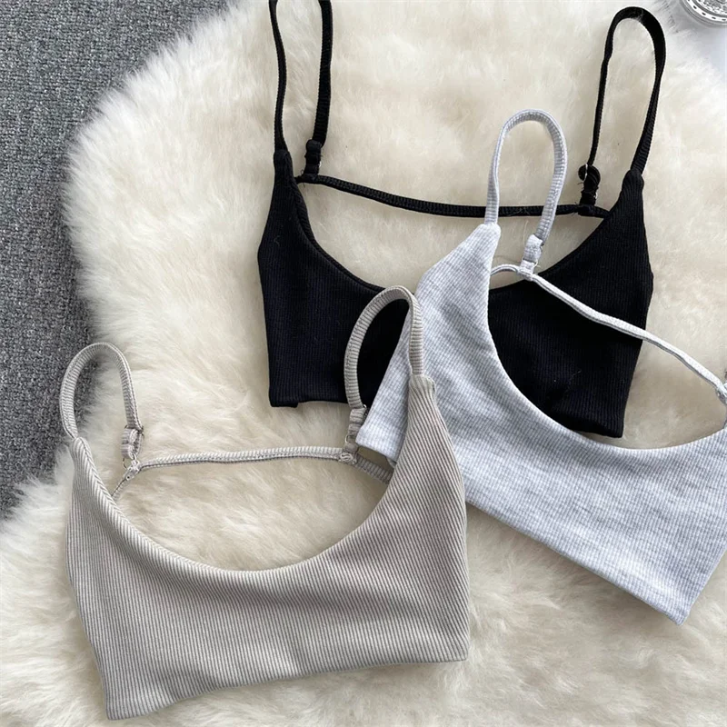 

Summer Women Crop Tops Sexy Backless Solid Color Spaghetti Strap Camis Tops 2023 New Y2K Off Shoulder Sleeveless Camisole