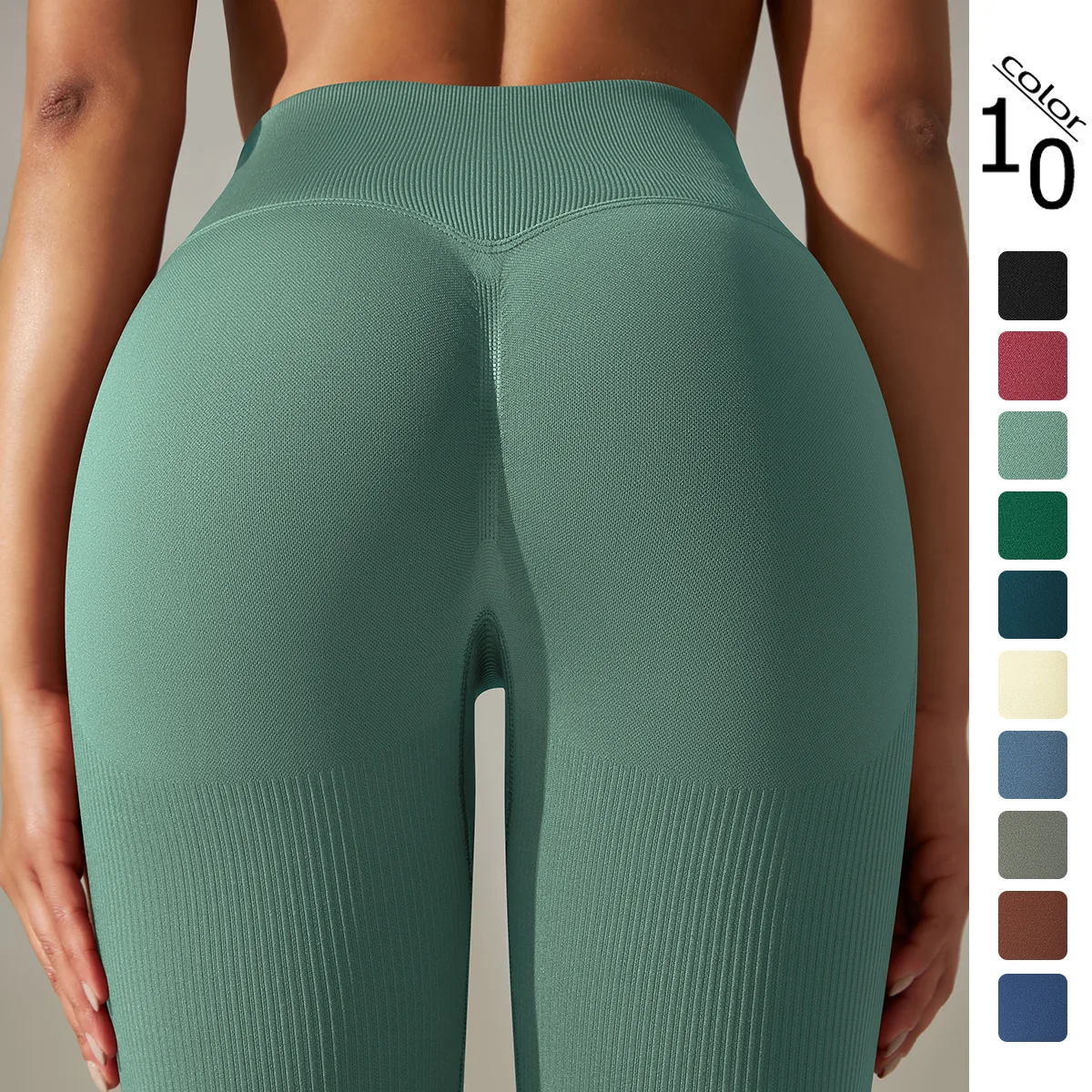 Бесшовные штаны для йоги женские спортивные леггинсы фитнеса с высокой талией