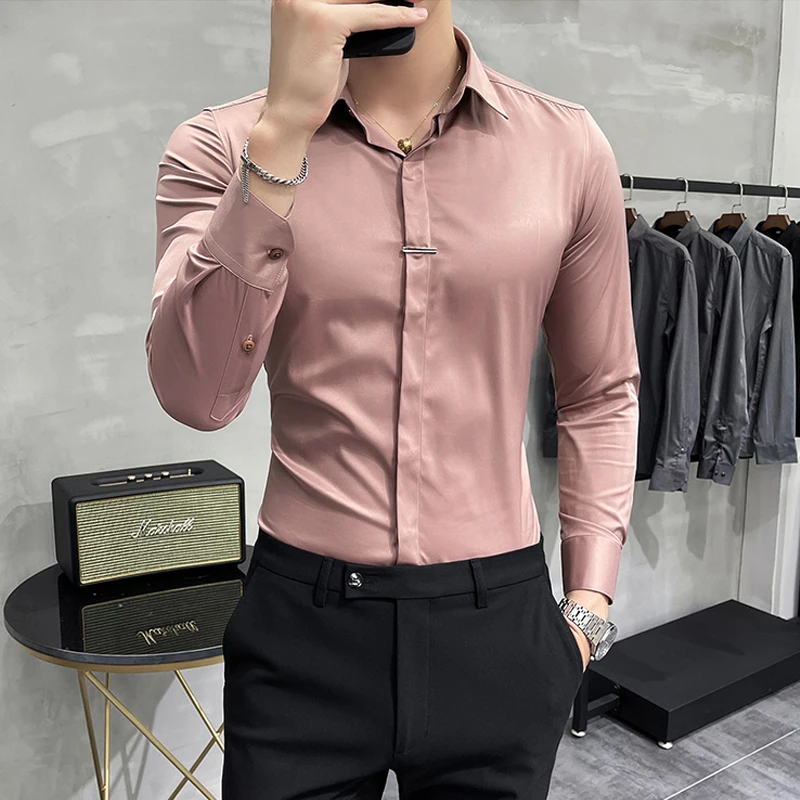 Рубашка мужская с длинным рукавом 7 цветов 7XL |