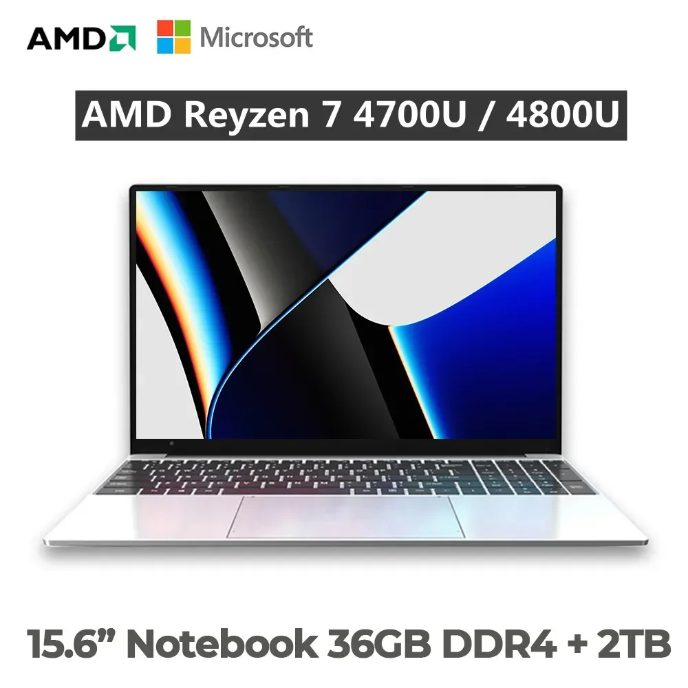 15,6 дюймовый игровой ноутбук Amd Ryzen, ноутбук, компьютер со сканером отпечатков пальцев, портативные компьютеры для геймеров AMD Ryzen 7 4700U 4800URX Vega7