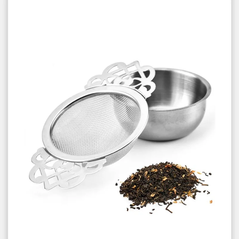 

50pcs Mesh Tea Infuser with Cover Reusable Tea Strainer Teapot Stainless Steel Loose Leaf Filter Drinkware Kitchen Accessories