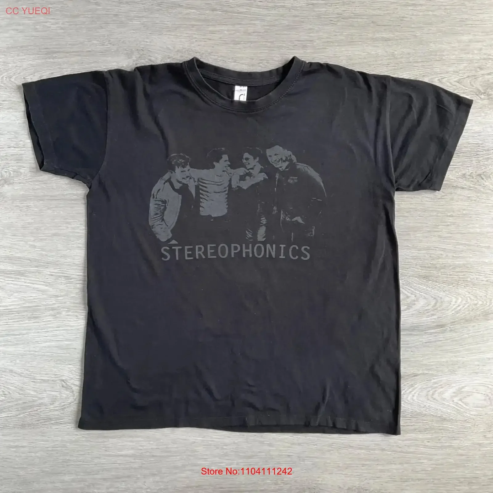 Фото Футболка Stereophonics Band Rock Kasabian, черная, мужская, среднего размера, винтажная, с эффектом потертости, удобная, в стиле стритвир, универсальная, модная, для мужчин №1