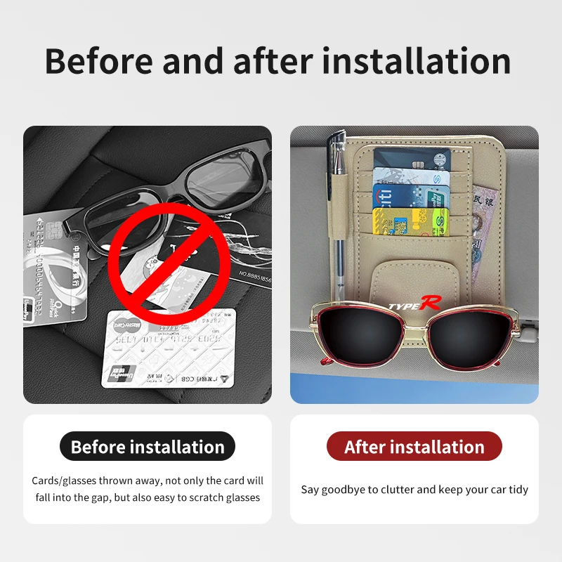 Автомобильный органайзер для солнцезащитных очков зажим хранения карт