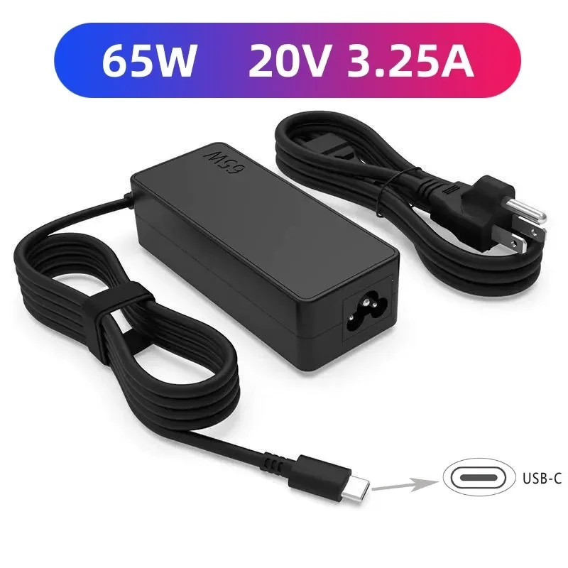 Зарядное устройство USB C для ноутбука 65 Вт адаптер питания Lenovo ThinkPad HP Chromebook Yoga Dell