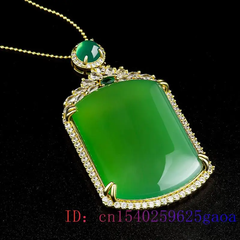 Ожерелье с подвеской из натурального зеленого нефрита и агата модный амулет
