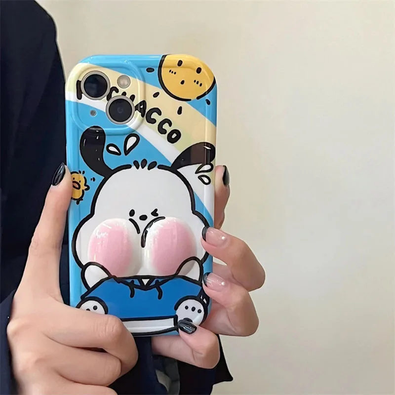 

Cartoon Sanrio Phone Case Pochacco Suitable for Iphone14/13/12/pro Max/xs Cute Anime All-Inclusive Anti-Fall Accessories Gift