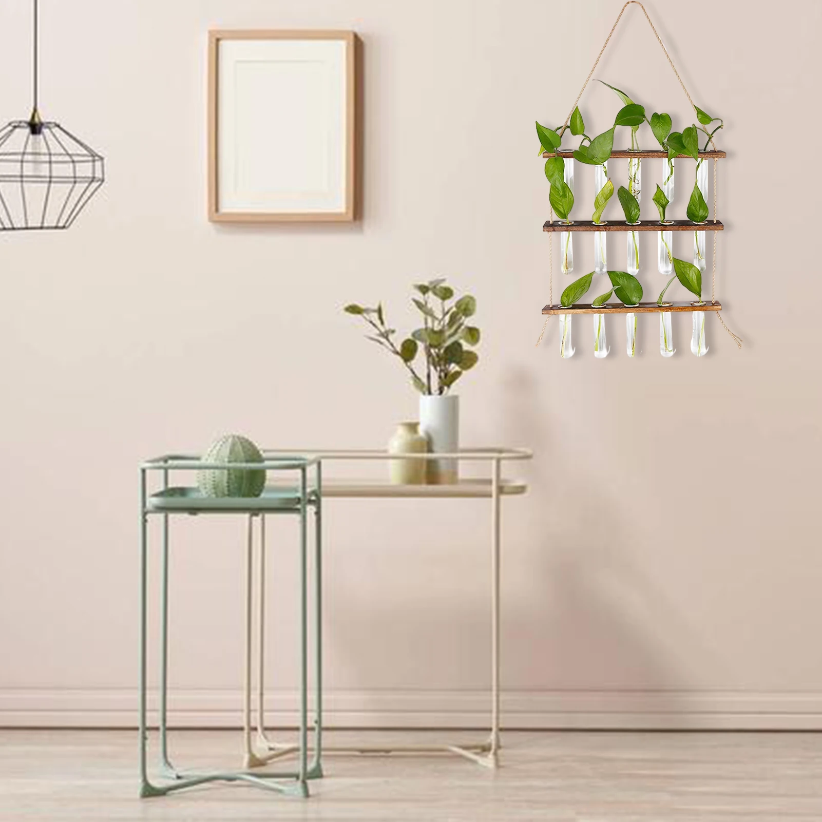 Wall Hangings Planter Terrarium 3 Tiered Plant Propagation Stations With Wooden Stand Retro Clear Test Tube For | Дом и сад