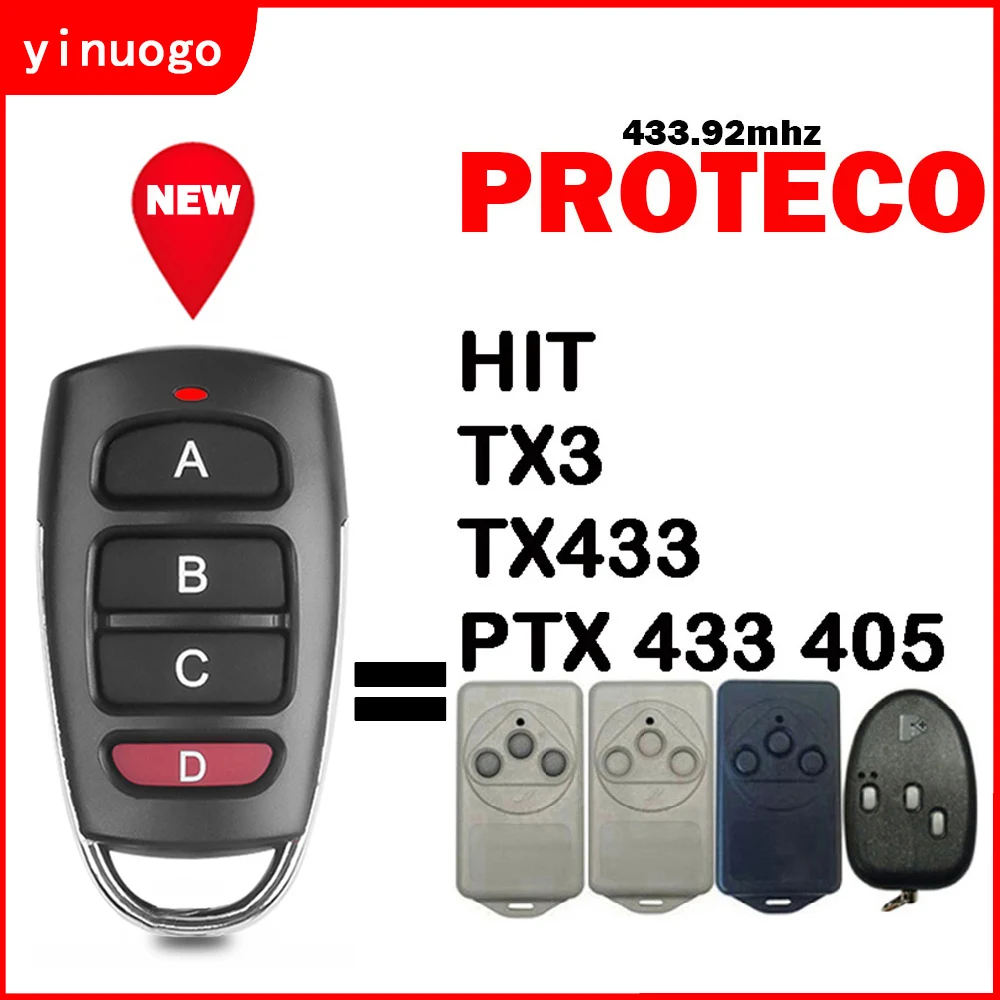 

PROTECO HIT TX3 TX433 PTX 433 405 Garage Door Remote Control 433.92mhz Fixed Code PROTECO Remote Control Gate Opener