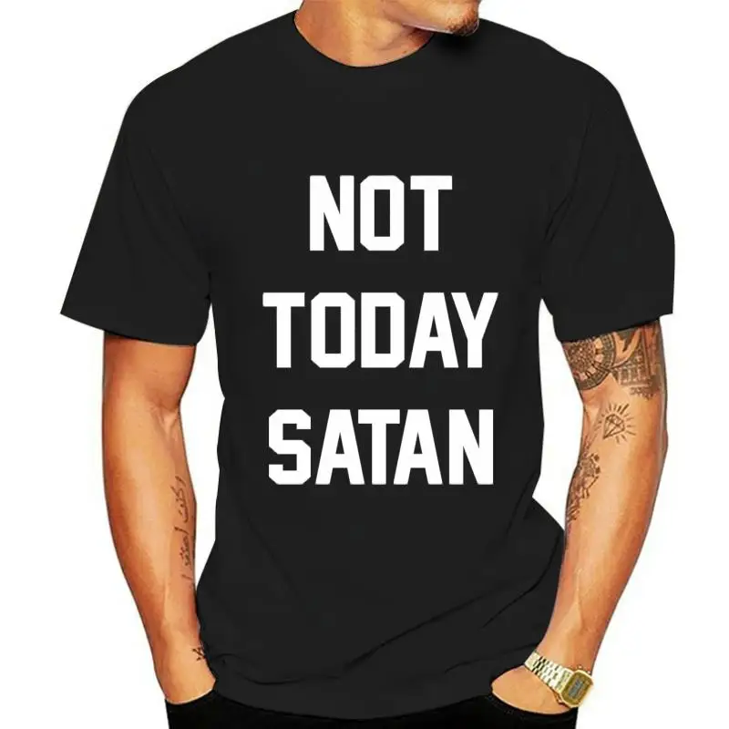 Not Today T Shirt Red T-Shirt Not Today Satan Design Men Fashion Short Sleeve