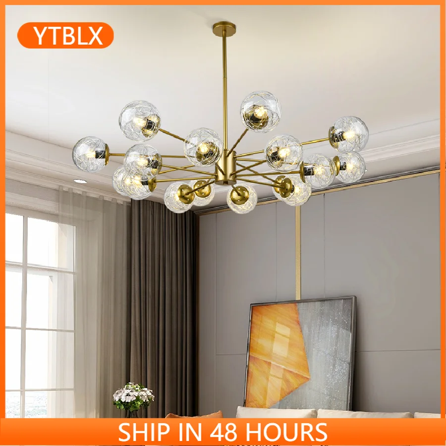 

Люстры в скандинавском стиле для гостиной, Современная Минималистичная Волшебная люстра, стеклянная молекулярная лампа для ресторана, спальни, креативное освещение