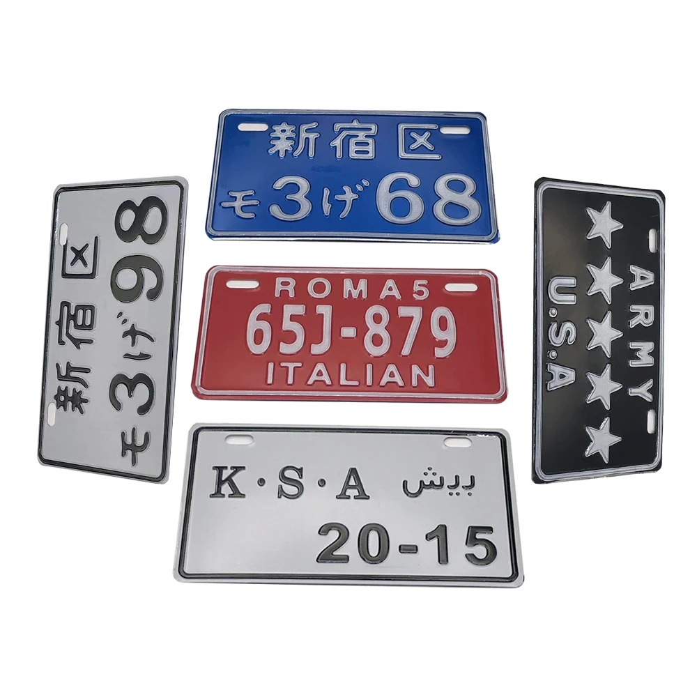 

Motorcycle universal license plate logo car number retro Japanese license plate aluminum plate racing personality electric car
