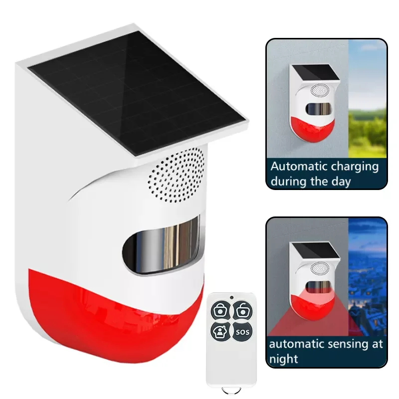 

2023NEW RF433 Солнечный инфракрасный датчик движения со звуковой идентификацией, водонепроницаемая система сигнализации для дома, двора, улична...