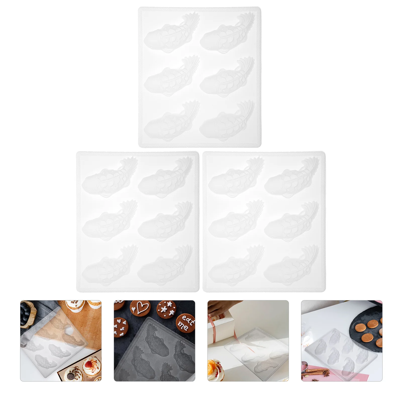 

3Pcs Molds Baking Supplies Rice Cake DIY Mold Fish-shape DIY Molds for Bakery Shop