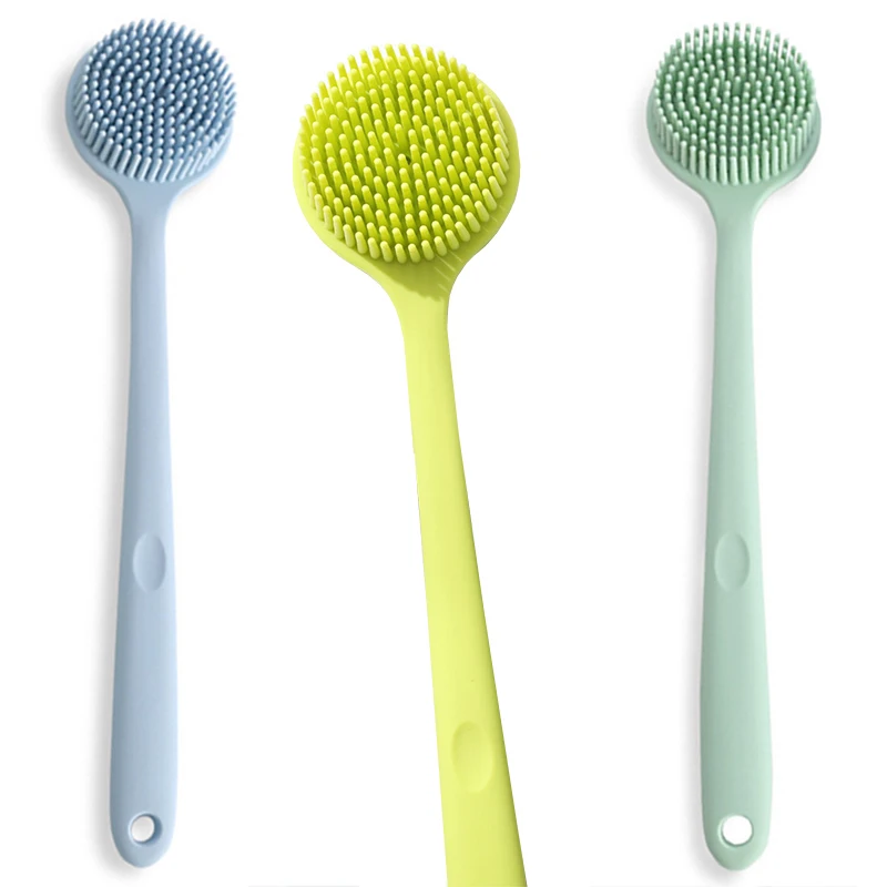 

Multifunctional Silicone Brush Body Long Handle Double-Sided Bath Shower Brush Back Massage Exfoliation Wisp Body Scrub Brush