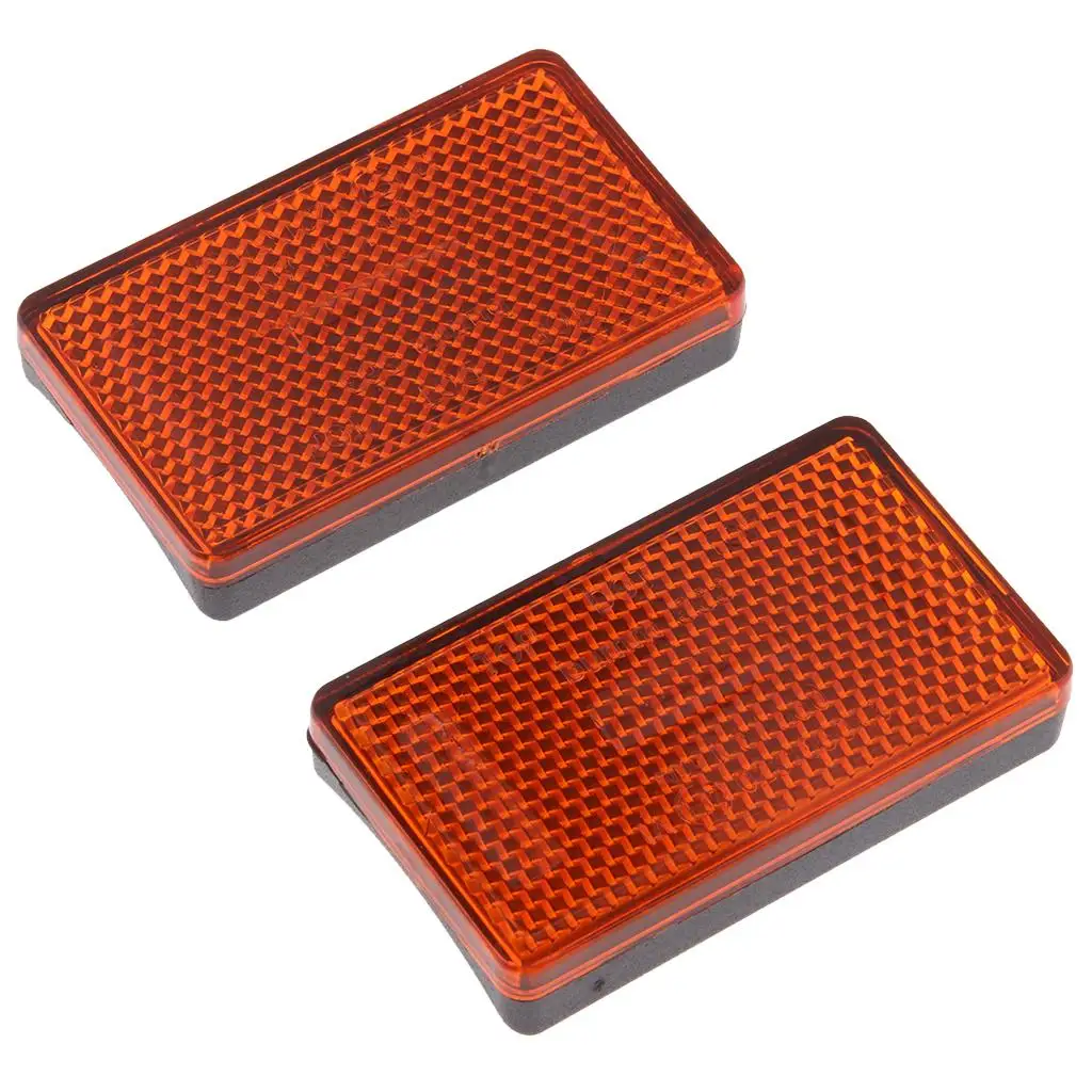 Передняя вилка 60x36 мм, 2 шт., янтарные отражатели для мотоциклов, скутеров, велосипедов, квадроциклов, мотоциклов Honda, Yamaha Kawasaki, Suzuki и т. Д.