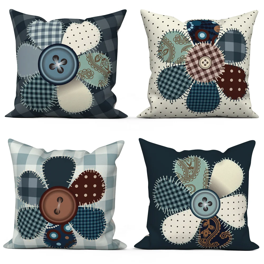 

3D Button Printed Flower Decorative Pillowcase Polyester Sofa Throw Pillow Cushion Cover Home Bed Car Decor 40x40 45x45 50x50cm