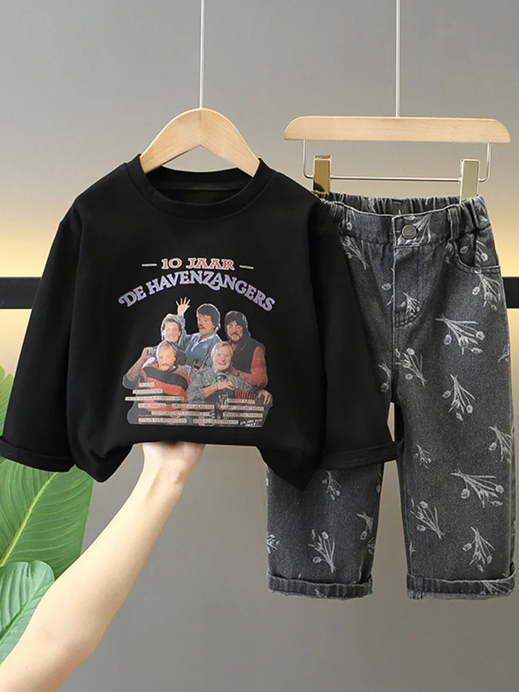 Весенне-осенняя одежда для маленьких мальчиков костюмы модные толстовки с