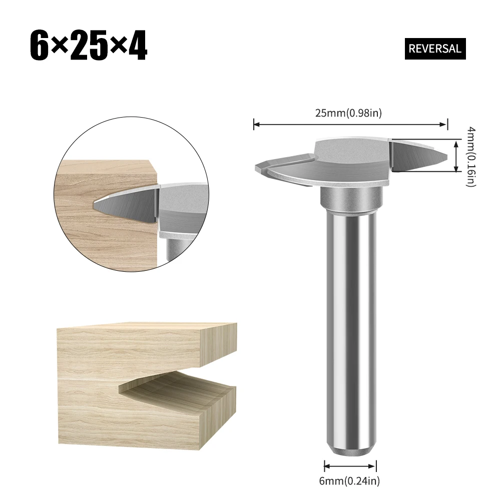 2 шт. 6 мм 1/4 дюйма Т-образный паз косые фрезы с плоским дном для