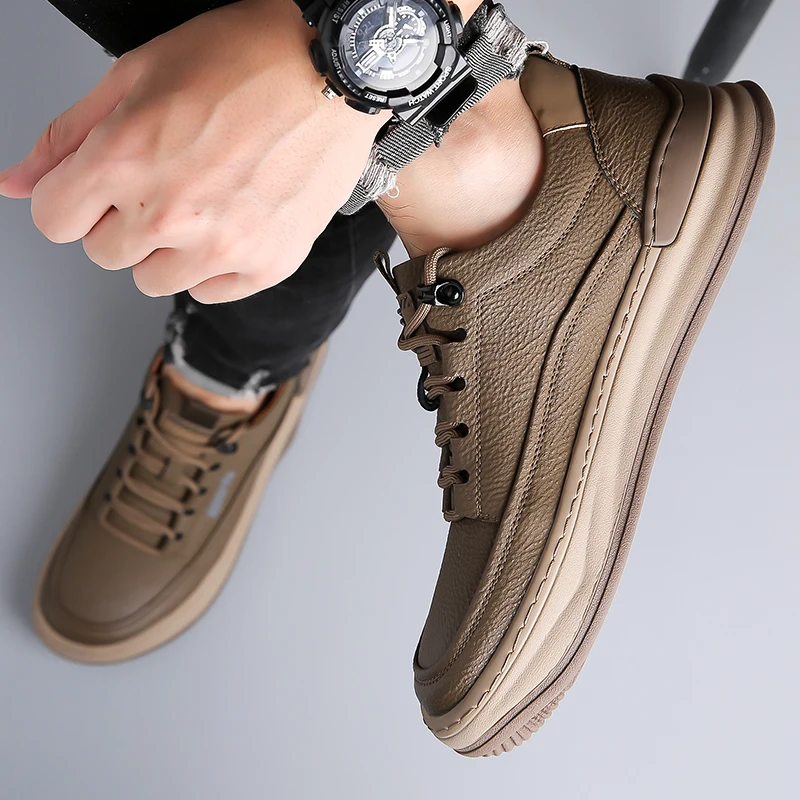 Мужская повседневная обувь модные мужские лоферы из натуральной кожи в