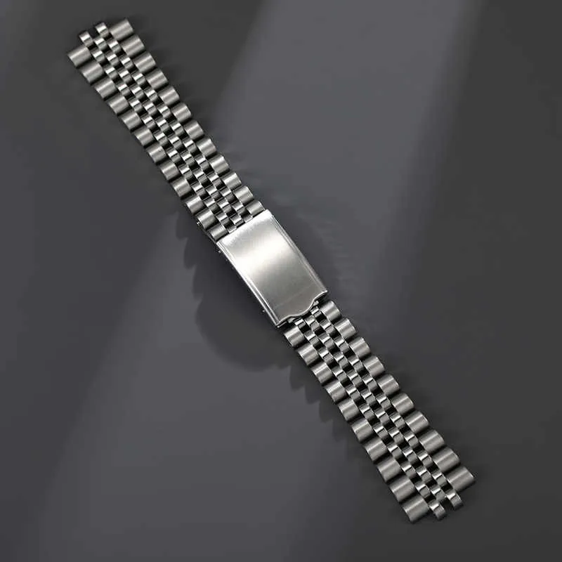 Stainless Steel 18mm 19mm 20mm Jubilee Curved End Silver Watch Band Strap Bracelet Fit For SKX 5 Series Watch