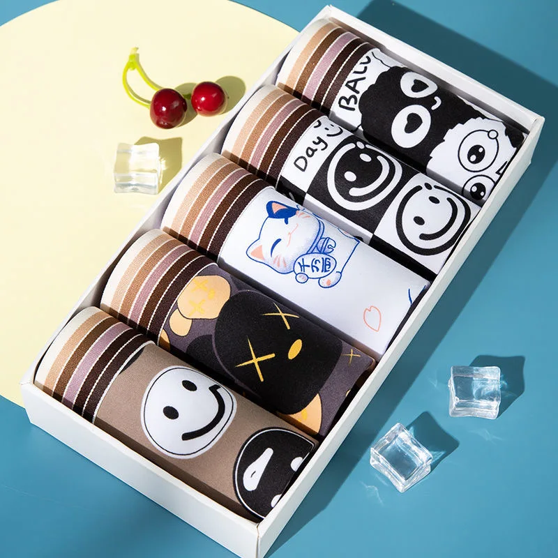 Boxer Underwear Men Boxers Cartoon Men's Breathable Panties Man Sexy Elastic Print Comfortable Underpants BoxerShorts