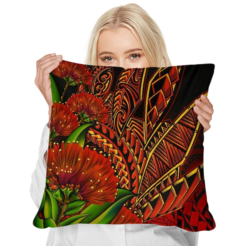 

CLOOCL Polynesian Pillowcase Hibiscus 3D Pattern Cushion Cover for Sofa Car Home Decor Casual Throw Pillowcase Drop Shipping