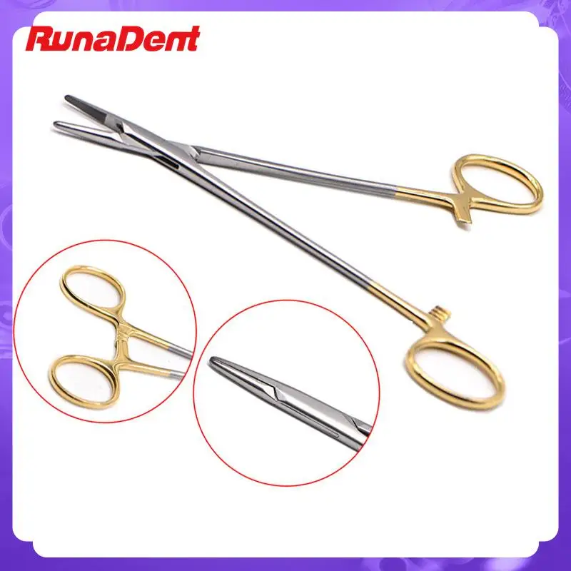 

14Cm Needle Holder Pliers Mosquito Tweezer Gold Dental Surgical Instrument for Dental Orthodontic Forcep Dental Tools