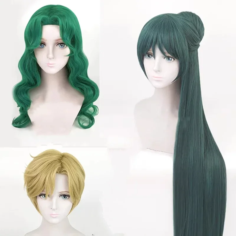 Новый аниме Tenoh Haruka Sailor Uranus Kaiou Michiru Neptune Meiou Setsuna Pluto парик для косплея аксессуары