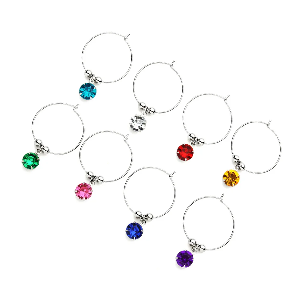 

8pcs Hanging Ring Glass Charms Charms Markers Identification Tags Christmas Glass Markers Charms