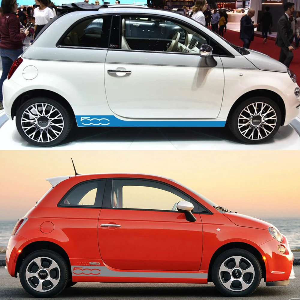 2 шт. автомобильные наклейки для Fiat 500 аксессуары тюнинга Abarth гоночный Стайлинг