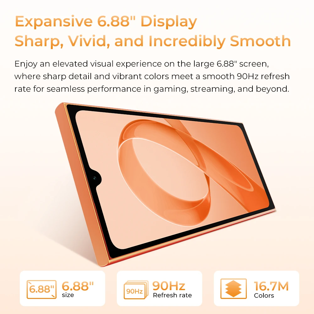 Фото Смартфон OUKITEL C72 с двумя экранами: 6.88-дюймовый HD+ дисплей 90 Гц и 1.81-дюймовый умный дополнительный экран, камера 64 МП с ИИ, 16 ГБ ОЗУ, 128 ГБ ПЗУ, аккумулятор 5150 мАч, Android 16 №3