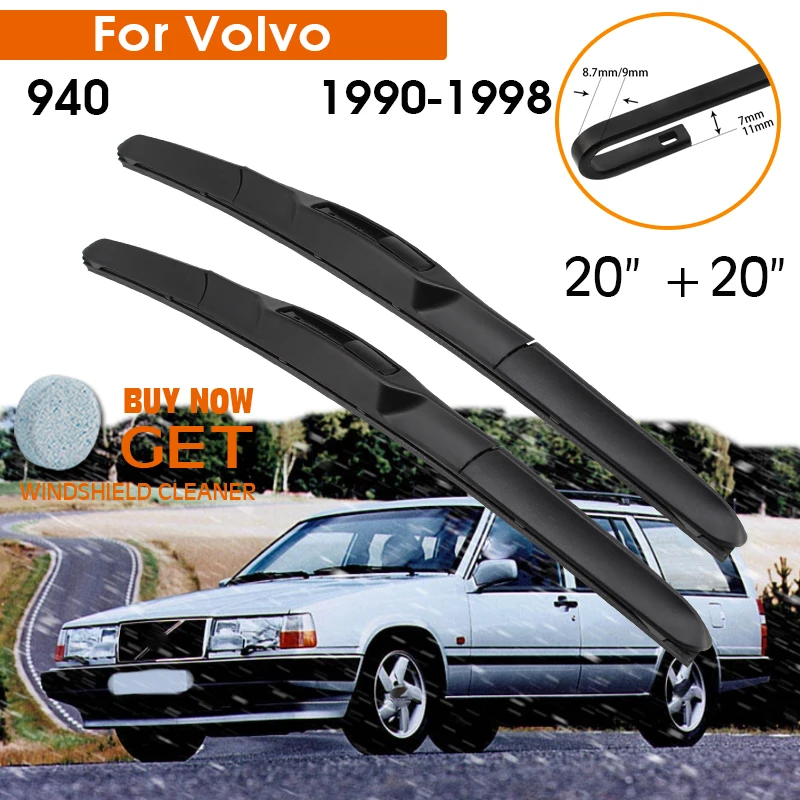 

Автомобильный стеклоочиститель для Volvo 940 1990-1998 лобовое стекло резиновый силиконовый запасной передний стеклоочиститель 20 "+ 20" LHD RHD аксессу...