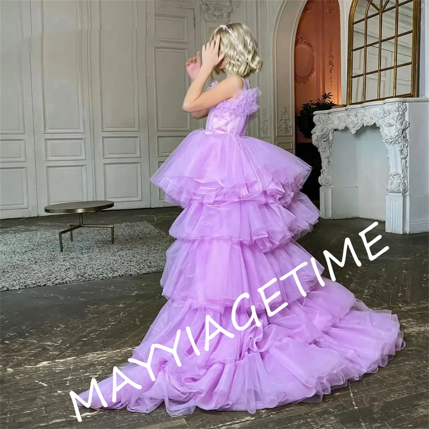 

Платье для девочки с красными цветами и пышными рукавами, платье принцессы на свадьбу и вечеринку, платья для девочек с высоким и низким цветочным рисунком