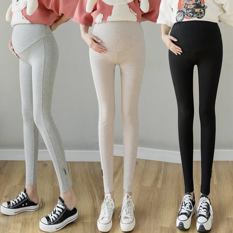 

827# Summer Casual Patchwork Cotton Maternity Skinny Legging Adjustable Belly Pencil Pants Clothes for Pregnant Women Pregnancy