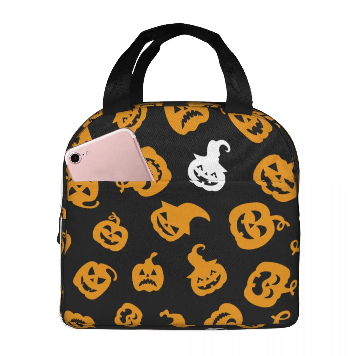 

Lunch Bags for Men Women Halloween Pumpkins Thermal Cooler Portable Picnic Work Oxford Lunch Box Food Bag