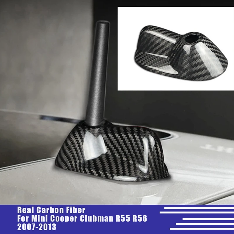 

Real Carbon Fiber Roof Shark Fin Antenna Cover Trim Parts For Mini Cooper Clubman R55 R56 2007-2013 Car Aerials Accessories