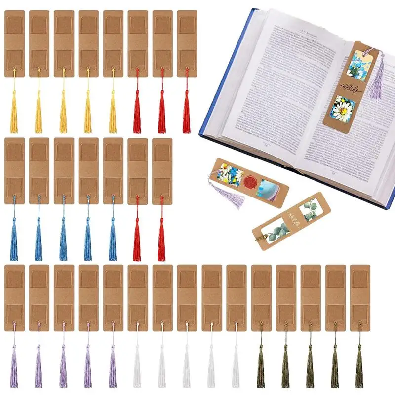 

Blank Bookmarks With Tassels Rectangle Shaped DIY Craft Projects Student Gift Tags Tassel Bookmark For For Home And Office