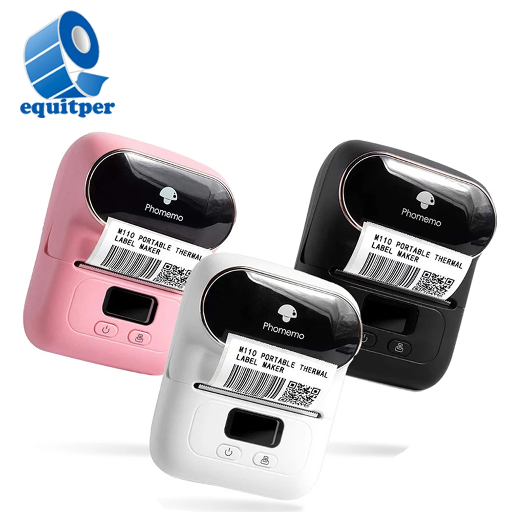 EQUITPER Thermal Printer Commercial Clothing Tag Handheld Barcode Printer Price Tag Printer Supports Multiple Languages