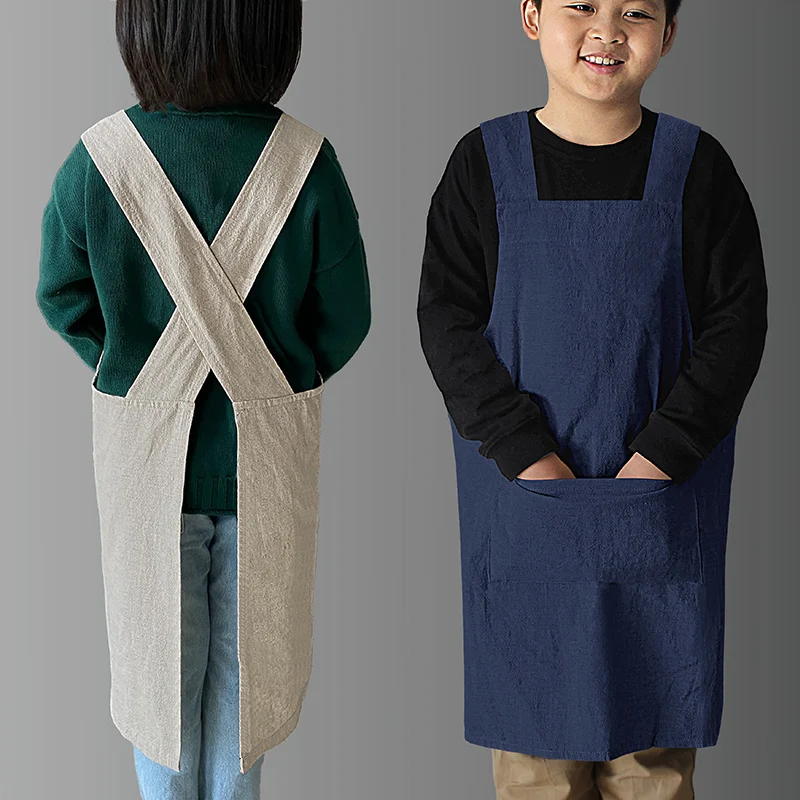 2022 New Children's Apron Studio Coveralls Waterproof Kindergarten Pottery Clay Class Clothing Strap Painting Clothing