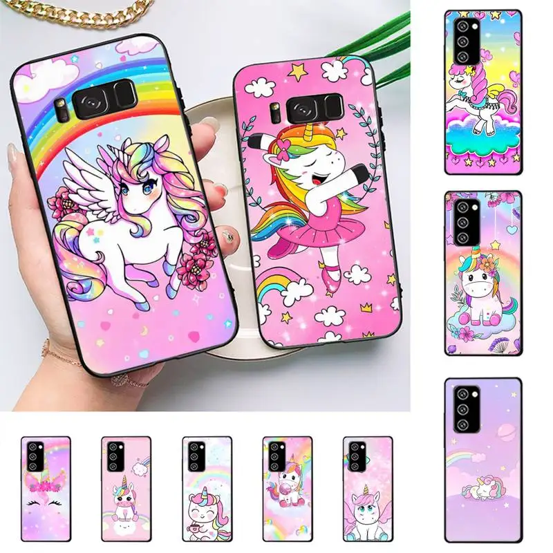 

Pink Unicorn Rainbow Phone Case for Samsung Note 5 7 8 9 10 20 pro plus lite ultra A21 12 72