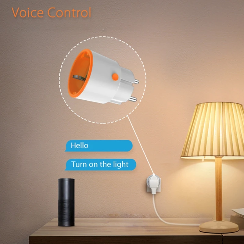 Умная розетка электроэнергии Tuya Zigbee с вилкой европейского стандарта 16 А для