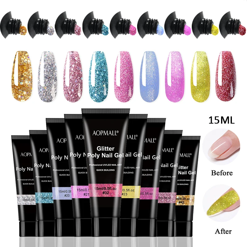 Набор для быстрого наращивания ногтей Желейный УФ-гель 9 цветов салонный дизайн