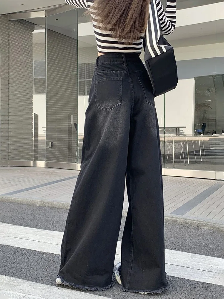 Популярные мешковатые джинсы для девушек Femenina Y2k уличные винтажные Промытые